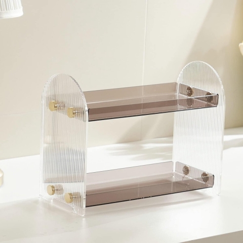 2-laags badkamer aanrecht organisator acryl make-up organisator parfum lade kruidenrek opbergrek voor badkamer keuken woonkamer slaapkamer kaptafel