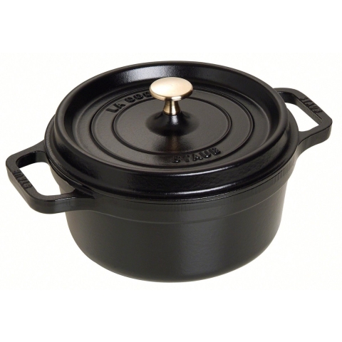 Staub Ronde Cocotte 22 cm - zwart 2,6 l | Potten&Pannen | Keuken&Koken - Keukengerei | 1102225