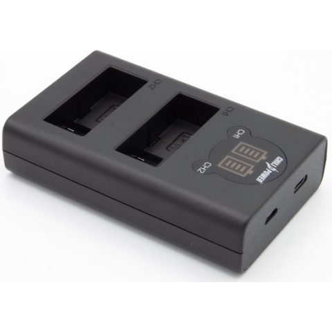ChiliPower dubbellader LP-E8 geschikt voor Canon - voor 2 camera accu's (tegelijk)