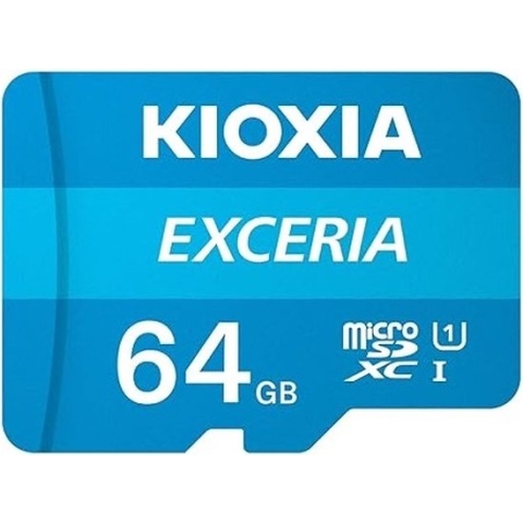 Micro SD Memory Card with Adaptor Kioxia Exceria UHS-I Class 10 Blue