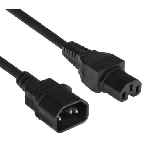 ACT Netsnoer C14 - C15 zwart 1,2 m AK5233