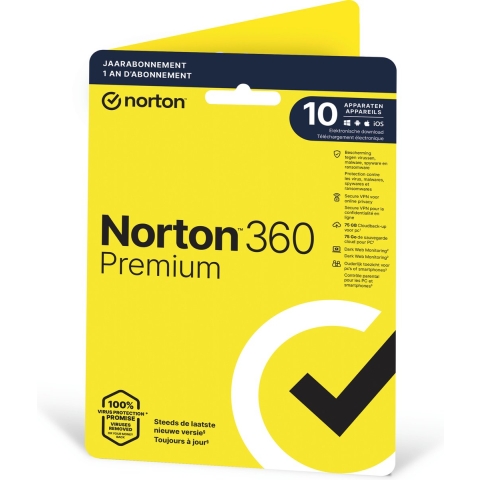 Norton 360 Premium | 10 Apparaten | Antivirussoftware | Computer&IT - Software | 5397231025861