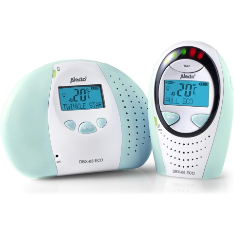 Alecto DBX-88MT - Full Eco DECT babyfoon met display, wit/mintgroen
