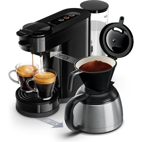 Philips Senseo Switch HD6592/60 - 2-in-1-koffiezetapparaat met filterkoffie en koffiepads - Zwart