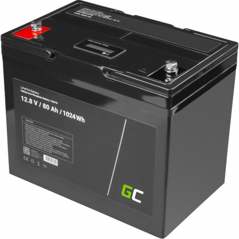 Batterij Lithium-ijzerfosfaat LiFePO4 12V 12.8V 80Ah voor fotovoltaïsche installaties, campers en boten