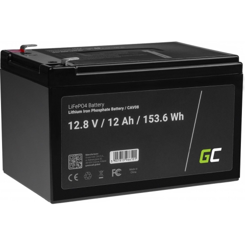 LiFePO4-batterij 12Ah 12.8V 153,6Wh lithium-ijzerfosfaat batterij fotovoltaïsch systeem camper