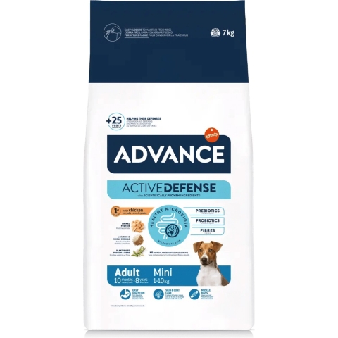 Advance Mini Adult met kip en rijst hondenvoer 2 x 7 kg