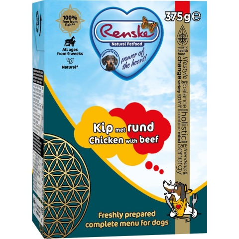 Renske met kip en rund vers bereid nat hondenvoer 24 x 375 g