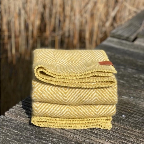Klippan Ledikantdeken Eco Wol Gooseye - 90x130 cm. - Yellow