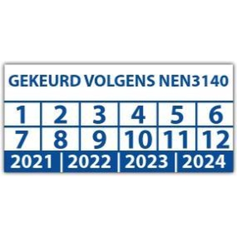 Keuringssticker gekeurd volgens NEN 1004 rechthoek 50 x 25 mm - 100 stuks (op rol)