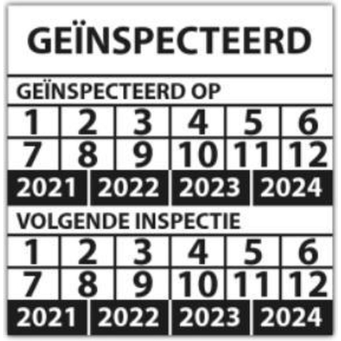 Keuringssticker goedgekeurd rechthoek 50 x 25 mm - 250 stuks (op rol)