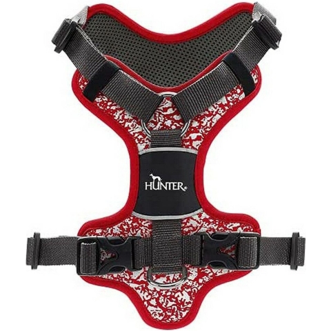 HUNTER Hondentuig Divo Reflect, rood, Maat: S-M
