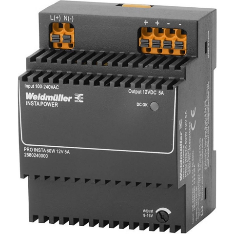 Weidmüller PRO INSTA 60W 12V 5A Schakelnetvoeding 12 V/DC 5 A 60 W Inhoud: 1 stuk(s)