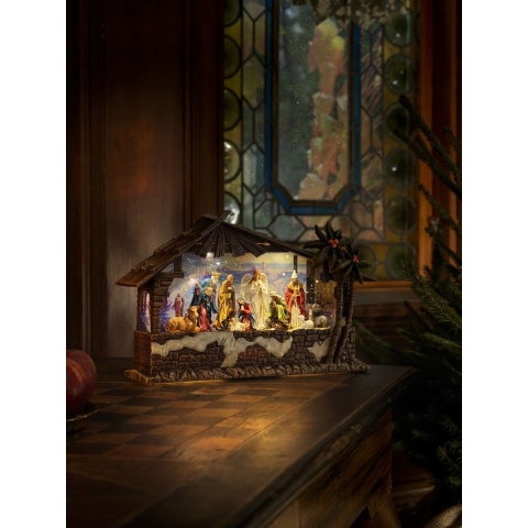 Konstsmide 4286-000 LED-lantaarn Kribbe Warmwit LED Bruin Watergevuld, Timer
