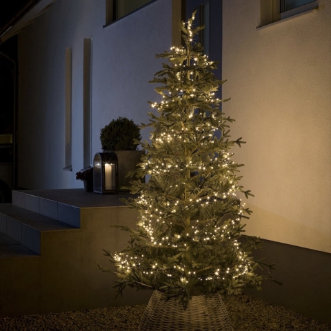 Konstsmide 3871-830 Lichtketting Buiten Energielabel: E (A - G) werkt op het lichtnet Aantal lampen 1500 LED Barnsteen Verlichte lengte: 32.98 m Frosted