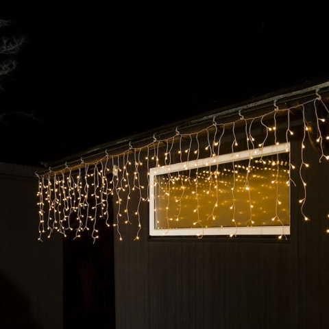 Konstsmide Konstsmide Lichtgordijn ijsregen Binnen/buiten 230 V/50 Hz 400 LED Barnsteen