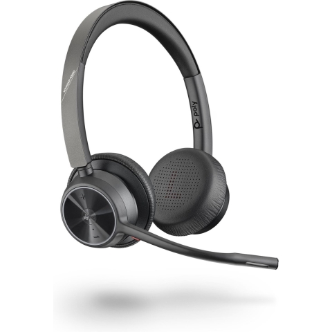 HP Poly VOYAGER 4320 UC On Ear headset Telefoon Bluetooth Stereo Zwart Ruisonderdrukking (microfoon), Noise Cancelling Microfoon uitschakelbaar (mute)