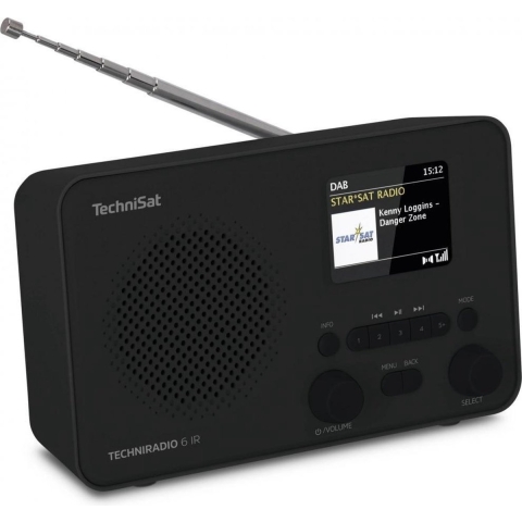 TechniSat TECHNIRADIO 6 IR Zakradio met internetradio Internet, DAB+, VHF (FM) Bluetooth, WiFi, Internetradio Wekfunctie Zwart