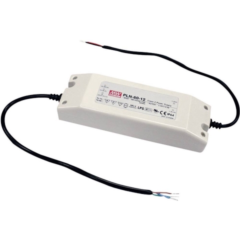Mean Well PLN-60-12 LED-driver, LED-transformator Constante spanning, Constante stroomsterkte 60 W 0 - 5 A 8.4 - 12 V/DC PFC-schakeling,
