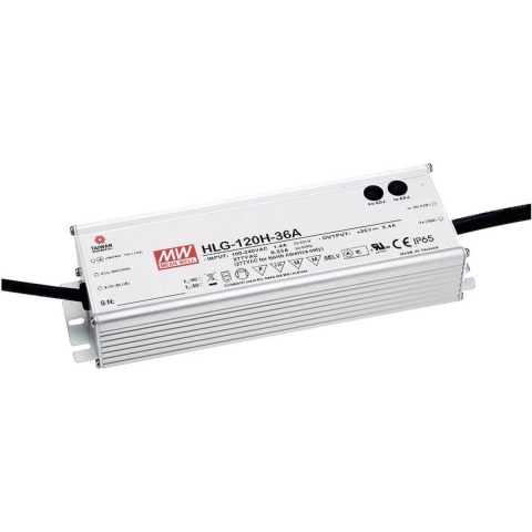 Mean Well HLG-120H-12A LED-driver, LED-transformator Constante spanning, Constante stroomsterkte 120 W 10 A 12 V/DC PFC-schakeling, Overbelastingsbescherming,