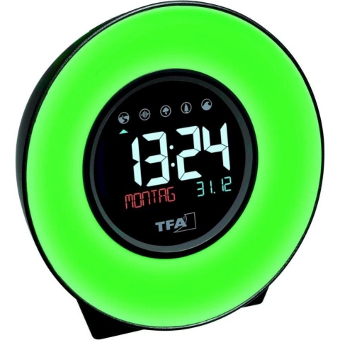 TFA Dostmann 60.2023.02 Wekker Kwarts Wit, Blauw, Geel, Groen, Roze, Rood, Lichtblauw Alarmtijden 1 Groot display
