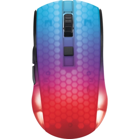 DELTACO GAMING DM320 Gaming-muis Radiografisch Optisch Zwart, Transparant 6 Toetsen 10000 dpi Afneembare kabel, Verlicht, Geïntegreerd scrollwiel, Oplaadbaar
