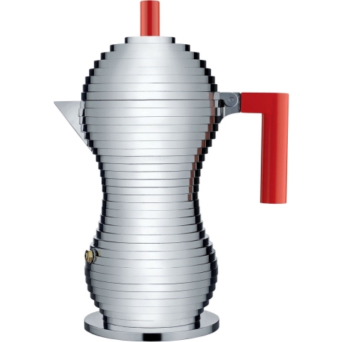 Alessi Percolator Pulcina - MDL02/6 R - Rood - 6 kops - door Michele De Lucchi