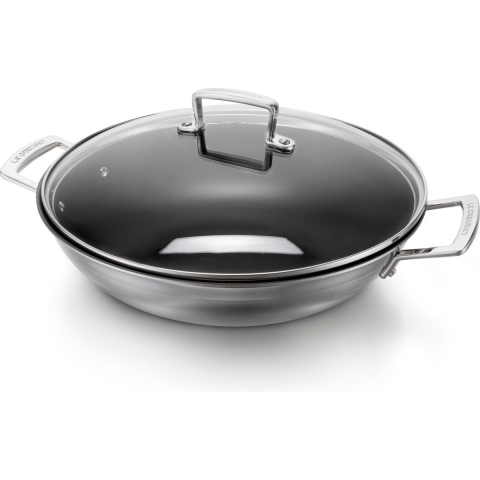 Le Creuset Wokpan Magnetik - TriPly RVS - ø 30 cm / 4.3 liter - standaard anti-aanbaklaag
