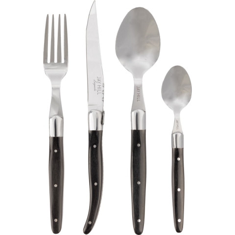 Jay Hill Bestekset Laguiole - Zwart - 24 delig / 6 personen