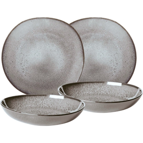 Villeroy & Boch Serviesset Lave - Beige - 4-delig / 2 personen