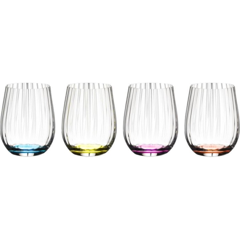 Riedel Tumbler Glas optical Happy O - 4 stuks - Ribbel