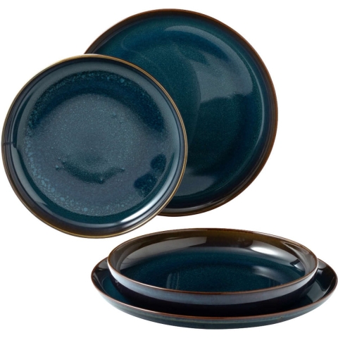 Villeroy & Boch Bordenset Crafted - Denim Blauw - 4-delig / 2 personen