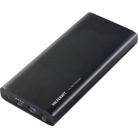 VOLTCRAFT VC PB PD140W Powerbank 22400 mAh Quick Charge 3.0, Power Delivery 3.0 Li-ion Zwart (mat) Statusweergave