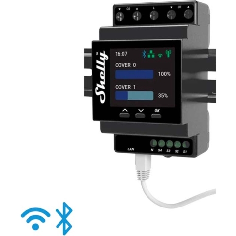 Shelly Pro Dual Cover & Shutter PM Controller Bluetooth, WiFi