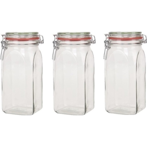 12x Weckpot/inmaakpotten 1500 ml/1,5 liter met beugelsluiting -