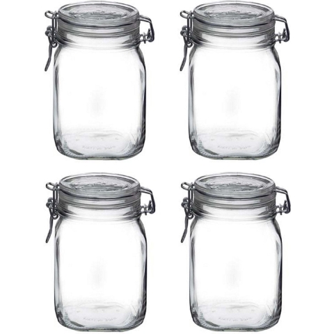 14x stuks glazen weckpotten 1 Liter -