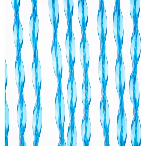 Transparant blauw pvc vliegen/insecten gordijn 90 x 210 cm -