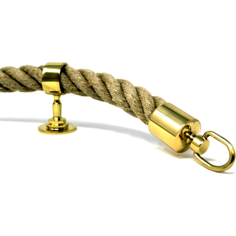Seilflechter Touw Handrailing Set 5m x 30mm hennep touw, 2 x eindkappen en 5 x tussendragers