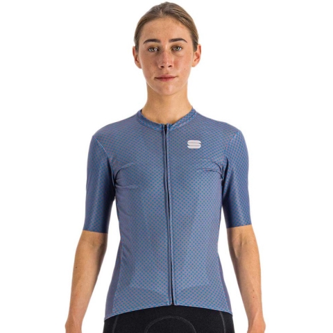 Sportful Checkmate fietsshirt korte mouwen blauw dames, L