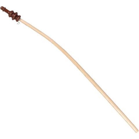 MW Vlaggenstok hout gebogen met luxe knop 125 cm essen