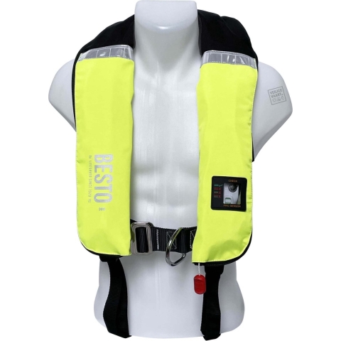 Besto Inflatable Pro 300N automatisch reddingsvest 300N geel