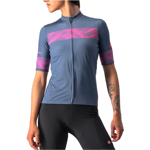 Castelli Fenice fietsshirt korte mouwen blauw dames, M