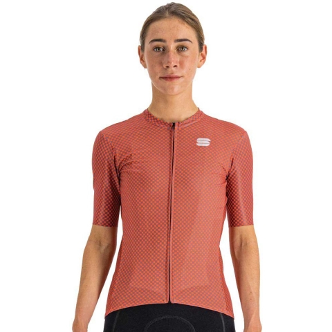 Sportful Checkmate fietsshirt korte mouwen rood dames, M