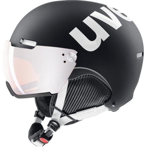 Uvex HLMT 500 Visor skihelm met vizier zwart/wit, 52-55 cm
