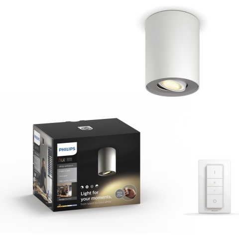 Philips PILLAR HUE single wit met dimmerswitch