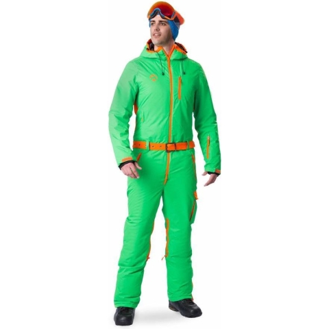 Snowsuits Gletsjer Guy onesie skipak groen/oranje heren, S