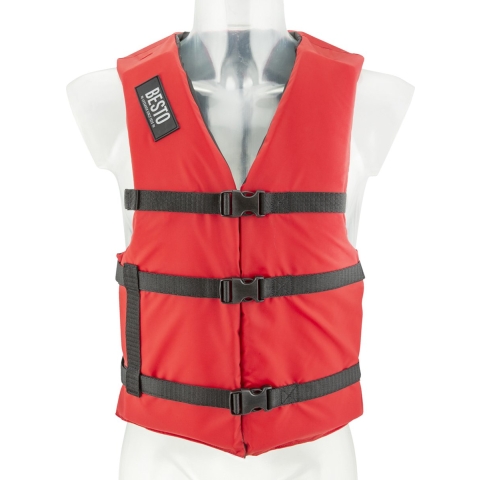 Besto Tas met 6 Allround Fit 50N zwemvesten rood/blauw