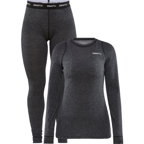 Craft Core Wool Merino W thermoset zwart/grijs dames, M