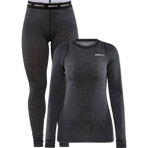 Craft Core Wool Merino W thermoset zwart/grijs dames, XL
