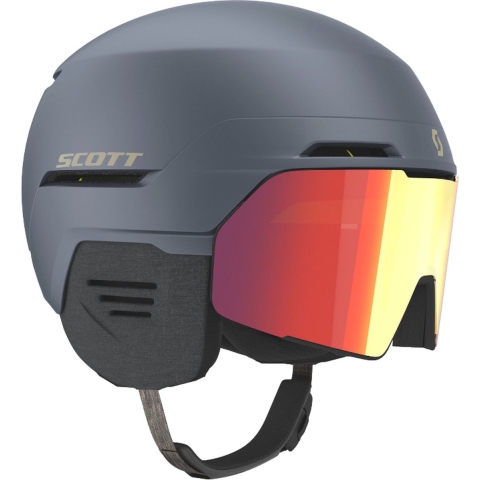 Scott Blend Plus LS skihelm met geïntegreerde skibril blauw, S (51-55 cm)